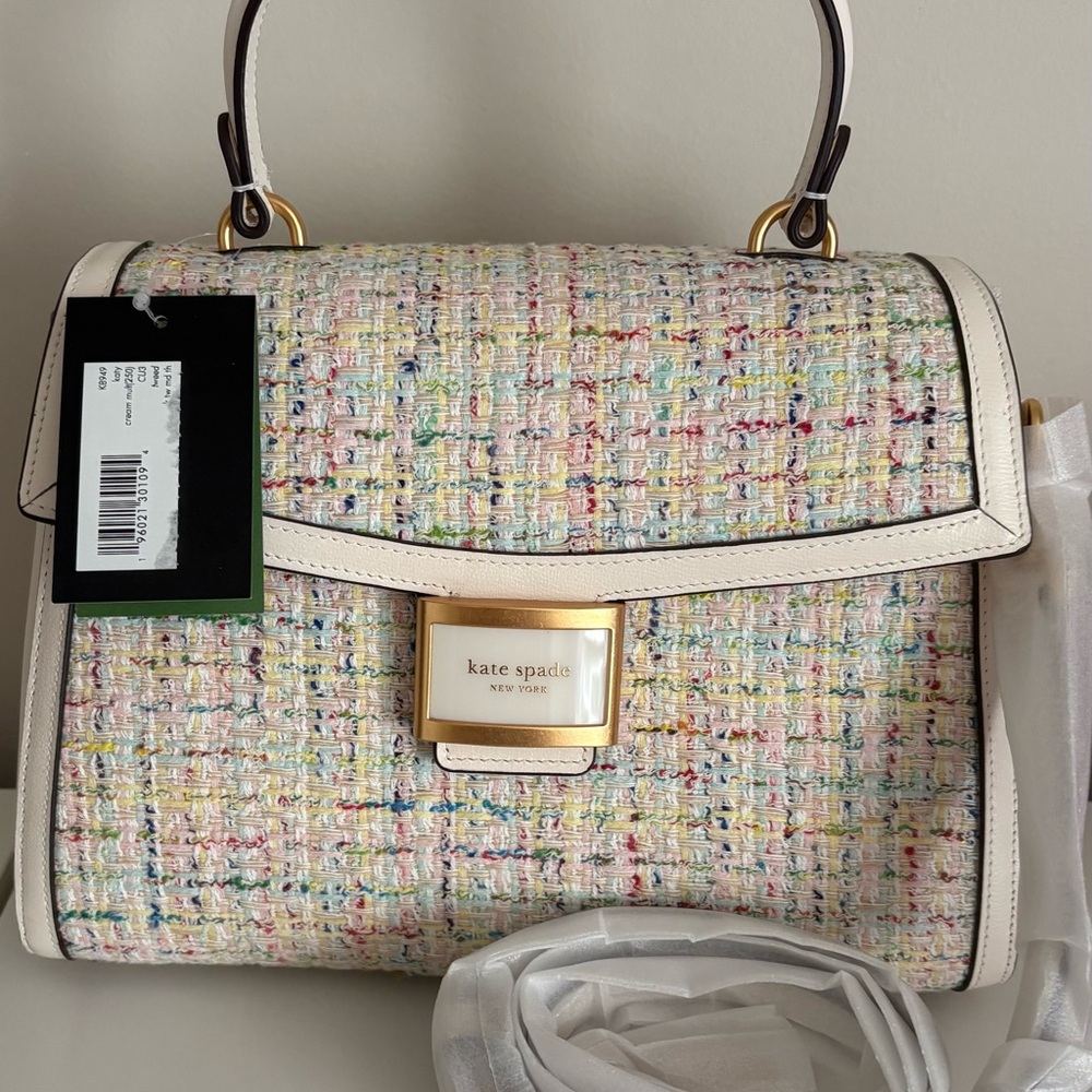 Kate Spade Pastel Tweed Satchel NWT